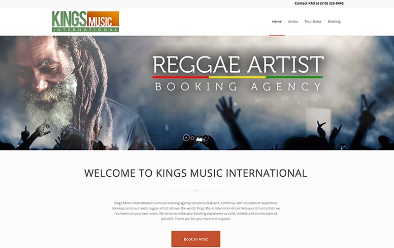 Reggae Booking Agency Web Design