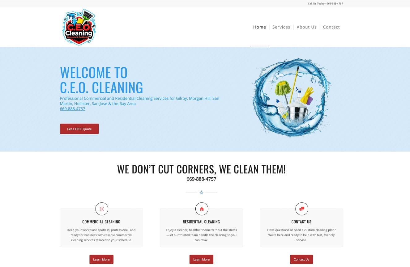 house cleaner website designer